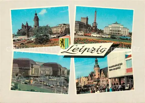 AK / Ansichtskarte Leipzig Rathaus Karl Marx Platz Hauptbahnhof Altes Rathaus Kat. Leipzig