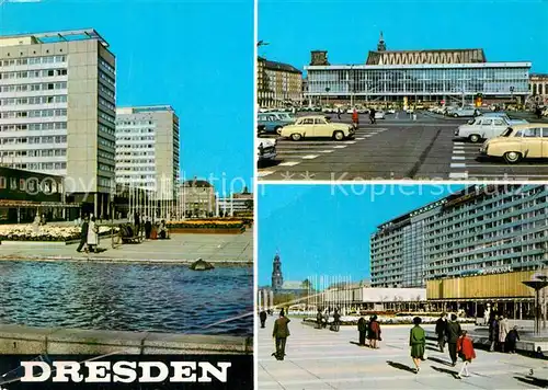 AK / Ansichtskarte Dresden Interhotels Prager Strasse Kulturpalast Wohnzeile Prager Strasse Kat. Dresden Elbe