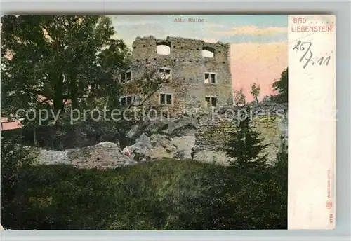 AK / Ansichtskarte Bad Liebenstein alte Ruine Kat. Bad Liebenstein