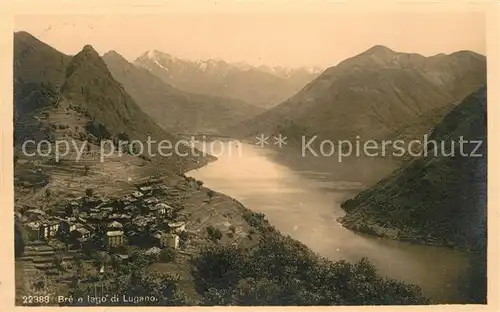 AK / Ansichtskarte Bre Panorama Lago di Lugano Luganersee Alpen Kat. Bre