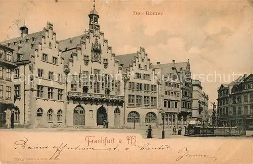 AK / Ansichtskarte Frankfurt Main Roemer Giebelhaeuser Brunnen Deutsche Reichspost Kat. Frankfurt am Main