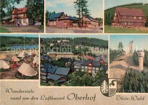 AK / Ansichtskarte Oberhof Thueringen Schweizerhuette Berggasthaus Schmuecke Kanzlersgrund Luetschetalsperre Oberhofblick Schanze am Rennsteig Kat. Oberhof Thueringen