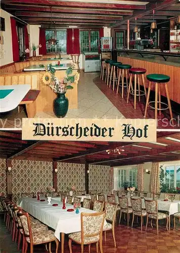 AK / Ansichtskarte Duerscheid Restaurant Duerscheider Hof Bar Gastraum Kat. Kuerten