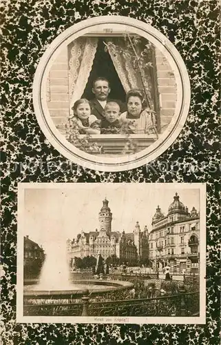 AK / Ansichtskarte Leipzig Familienfoto Brunnenpartie Kat. Leipzig