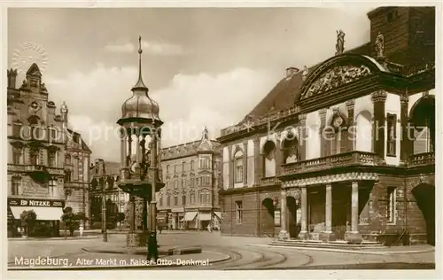 AK / Ansichtskarte Magdeburg Markt Kaiser Otto Denkmal Kat. Magdeburg