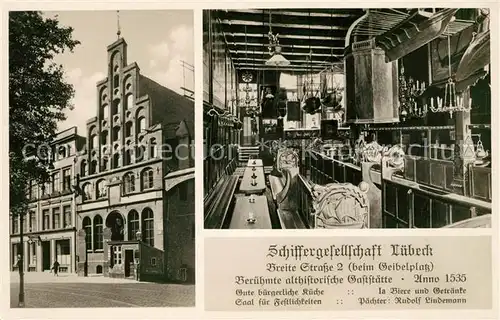 AK / Ansichtskarte Luebeck Schiffergesellschaft Restaurant Schiffsmodelle Kat. Luebeck