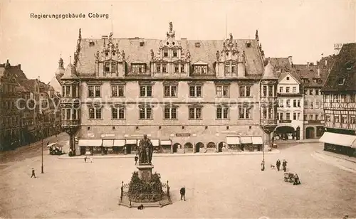 AK / Ansichtskarte Coburg Regierungsgebaeude Denkmal Statue Kat. Coburg