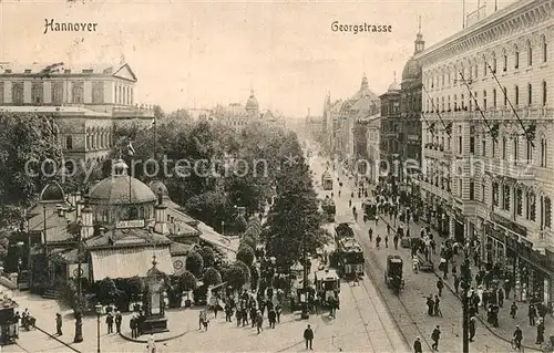 AK / Ansichtskarte Strassenbahn Hannover Georgstrasse  Kat. Strassenbahn