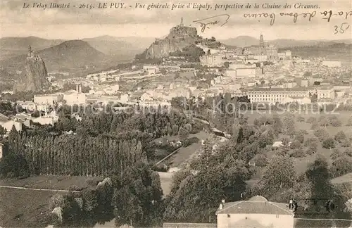 AK / Ansichtskarte Le Puy en Velay Vue generale prise d Espaly Perspective de la Chaine des Cevennes Kat. Le Puy en Velay