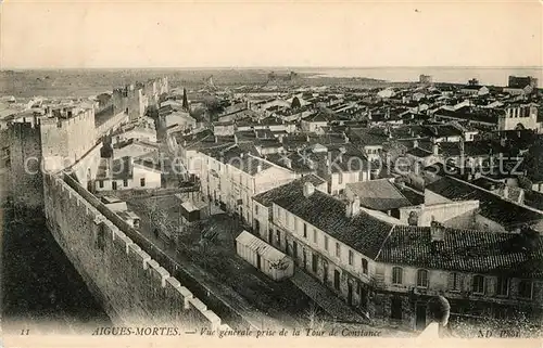 AK / Ansichtskarte Aigues Mortes Gard Vue generale prise de la Tour de Constance Kat. Aigues Mortes