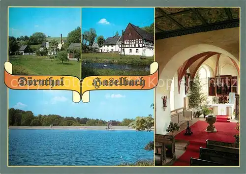 AK / Ansichtskarte Doernthal Erzgebirge Haselbach oelmuehle Fachwerkhaus Wehrkirche Kat. Pfaffroda