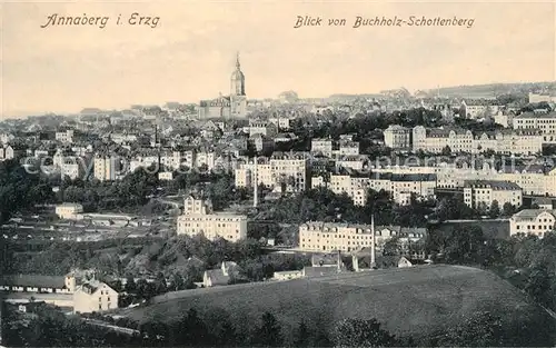 AK / Ansichtskarte Annaberg Buchholz Erzgebirge Panorama Blick von Buchholz Schottenberg Kat. Annaberg