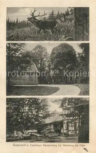 AK / Ansichtskarte Plessenburg Jagdschloss und Forsthaus Hirsch Kat. Ilsenburg Harz