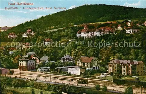 AK / Ansichtskarte Bad Gottleuba Berggiesshuebel Bahnhof Eisenbahn Heilstaette der LVA Sachsen Kat. Bad Gottleuba Berggiesshuebel