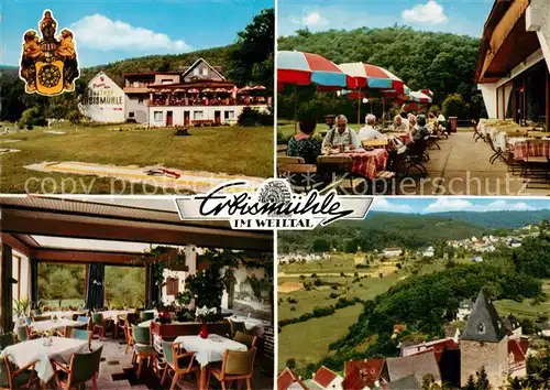 AK / Ansichtskarte Neuweilnau Erbismuehle Gasthof Pension Terrasse Gaststube Kat. Weilrod