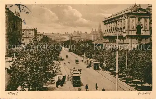 AK / Ansichtskarte Strassenbahn Burg Ring Wien  Kat. Strassenbahn