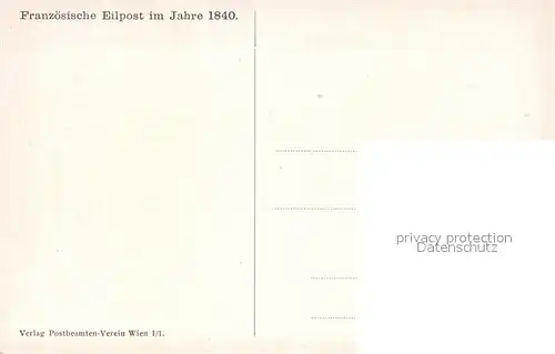 AK / Ansichtskarte Postkutsche Kuenstlerkarte K. Schnorpfeil Franzoesische Eilpost im Jahre 1840 Kat. Post