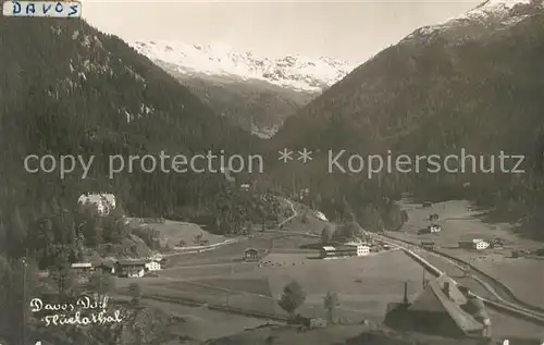 AK / Ansichtskarte Davos Dorf GR Flueelatal Alpenpanorama Aussicht vom Chateau Bruxelles Kat. Davos