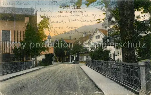 AK / Ansichtskarte Tegernsee Hauptstrasse mit Kapelle Kat. Tegernsee