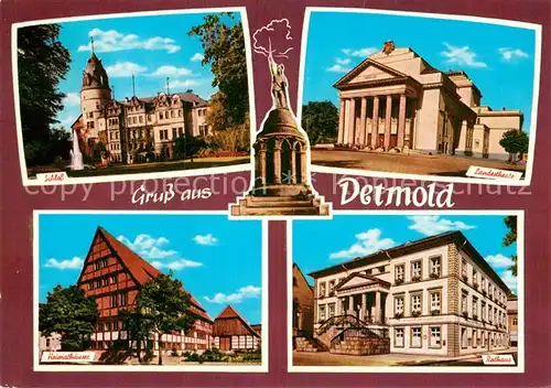 AK / Ansichtskarte Detmold Schloss Rathaus Landestheater  Kat. Detmold