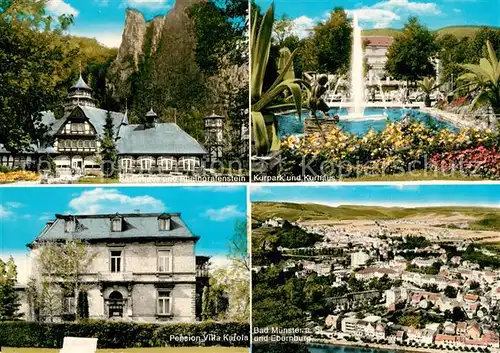 AK / Ansichtskarte Bad Muenster Stein Ebernburg Baederhaus Kurpark Kurhaus Pension Villa Karola Stadtblick Kat. Bad Muenster am Stein Ebernburg