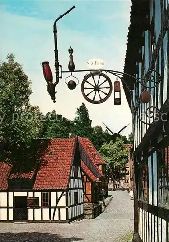 AK / Ansichtskarte Arhus Den gamle By Schild des Kunstdrechslers Naestved Kat. Arhus