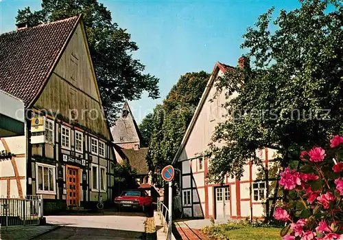 AK / Ansichtskarte Horn Bad Meinberg Fachwerkhaeuser Kirche Kat. Horn Bad Meinberg