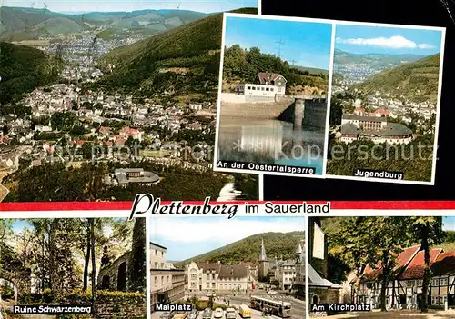 AK / Ansichtskarte Plettenberg Marktplatz Ruine Schwarzenberg Kirchplatz Kat. Plettenberg