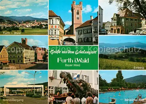 AK / Ansichtskarte Furth Wald Stadtturm Rathaus Stadtplatz Kat. Furth im Wald