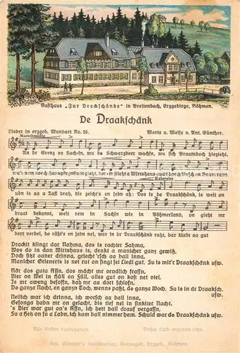 AK / Ansichtskarte Liederkarte De Draakschaenk Litho  Kat. Musik