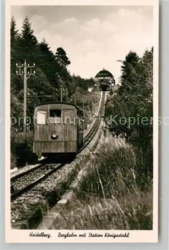 AK / Ansichtskarte Bergbahn Heidelberg Station Koenigstuhl  Kat. Bergbahn