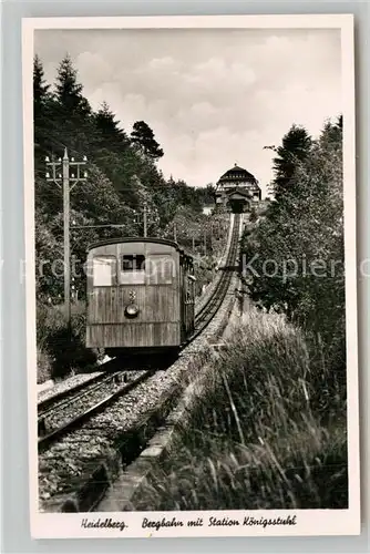 AK / Ansichtskarte Bergbahn Heidelberg Station Koenigstuhl  Kat. Bergbahn