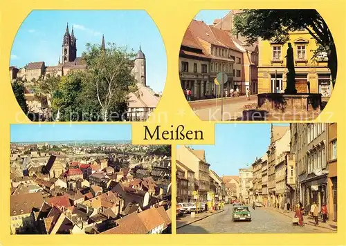 AK / Ansichtskarte Meissen Elbe Sachsen Dom Albrechtsburg Rathausplatz Strasse der Befreiung  Kat. Meissen