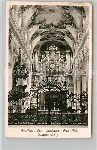 AK / Ansichtskarte Kirchenorgel Amorbach Abteikirche  Kat. Musik