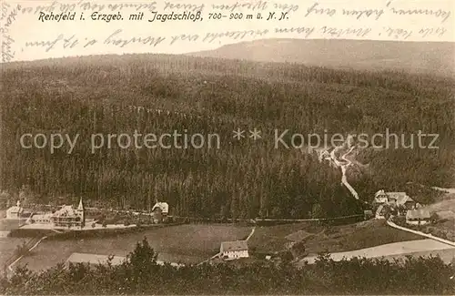 AK / Ansichtskarte Rehefeld Zaunhaus Landschaftspanorama Blick zum Jagdschloss Kat. Altenberg