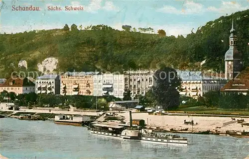 AK / Ansichtskarte Bad Schandau Elbe Dampfer Kirche Kat. Bad Schandau