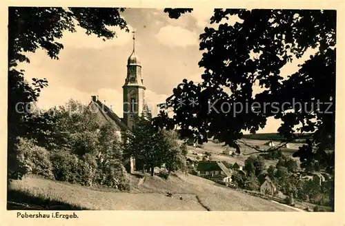 AK / Ansichtskarte Pobershau Durchblick zur Kirche Kat. Pobershau