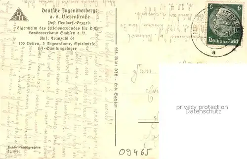 AK / Ansichtskarte Neudorf Erzgebirge Deutsche Jugendherberge an der Vierenstrasse Kat. Oberwiesenthal