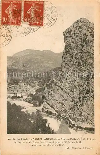 AK / Ansichtskarte Castellane Panorama Vallee du Verdon Station Estivale Le Roc et le Verdon Kat. Castellane