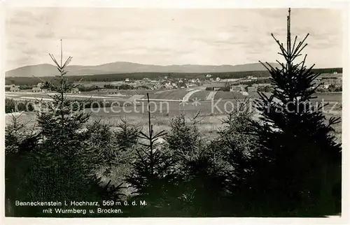 AK / Ansichtskarte Benneckenstein Harz Landschaftspanorama mit Wurmberg und Brocken