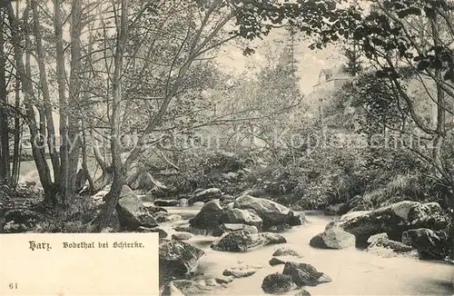 AK / Ansichtskarte Schierke Harz Partie im Bodetal Bachlauf Wald Kat. Schierke Brocken