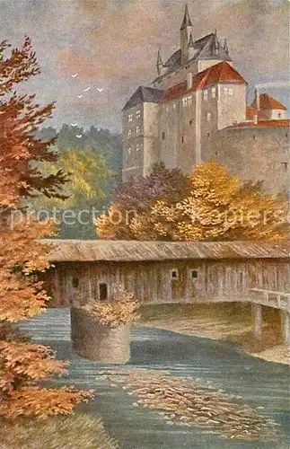 AK / Ansichtskarte Waldheim Sachsen Burg Kriebstein Herbststimmung Dr. Reukauff Kat. Waldheim Sachsen