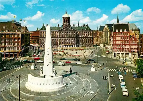 AK / Ansichtskarte Amsterdam Niederlande Dom mit Kgl Schloss und National Denkmal Kat. Amsterdam