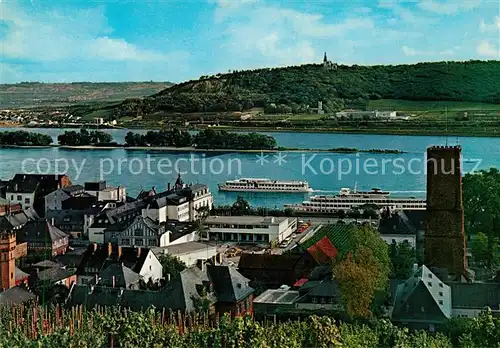 AK / Ansichtskarte Ruedesheim Rhein Rheinblick mit Rochuskapelle Kat. Ruedesheim am Rhein