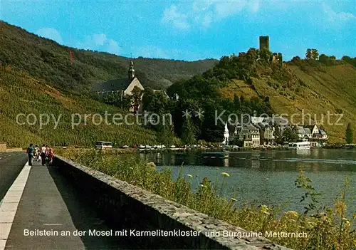 AK / Ansichtskarte Beilstein Mosel mit Karmelitenkloster und Burgruine Metternich Kat. Beilstein