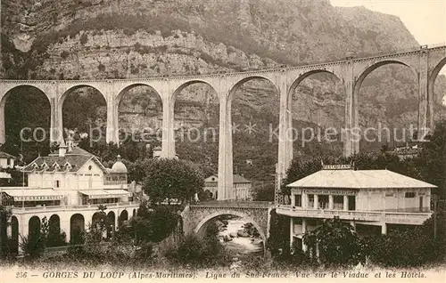 AK / Ansichtskarte Grasse Alpes Maritimes Les Gorges du Loup ligne du Sud de la France viaduc et hotels Kat. Grasse