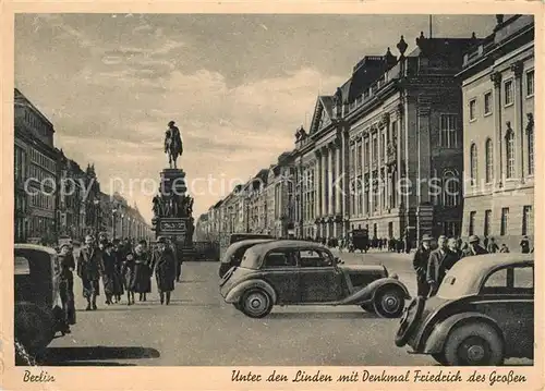 AK / Ansichtskarte Berlin Unter den Linden Denkmal Friedrich des Gossen Kat. Berlin