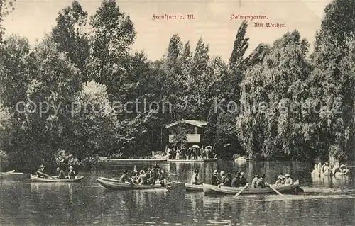 AK / Ansichtskarte Frankfurt Main Palmengarten Weiher Bootfahren Kat. Frankfurt am Main