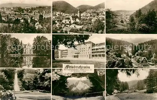 AK / Ansichtskarte Friedrichroda Landschaftspanorama Kurhotel Natur Fontaene Schloss Reinhardsbrunn Kat. Friedrichroda