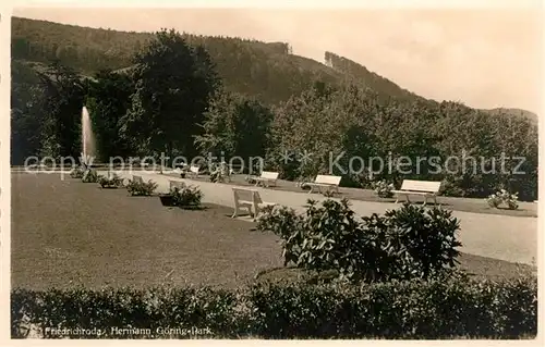 AK / Ansichtskarte Friedrichroda Hermann Goering Park Fontaene Kat. Friedrichroda